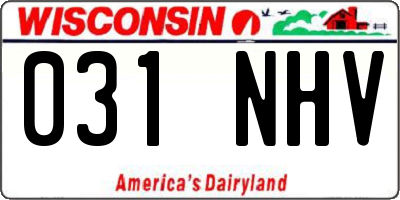 WI license plate 031NHV