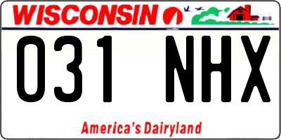 WI license plate 031NHX