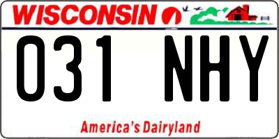 WI license plate 031NHY