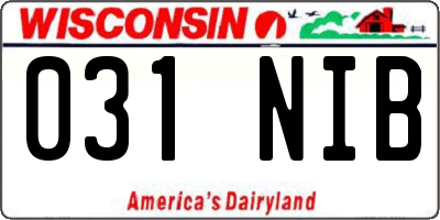 WI license plate 031NIB