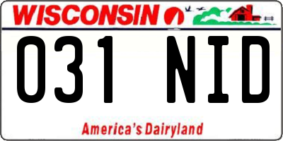 WI license plate 031NID