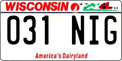 WI license plate 031NIG