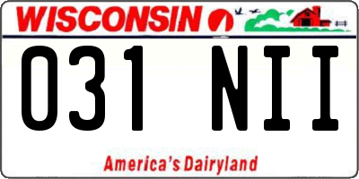 WI license plate 031NII