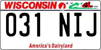 WI license plate 031NIJ
