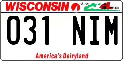 WI license plate 031NIM