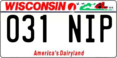 WI license plate 031NIP
