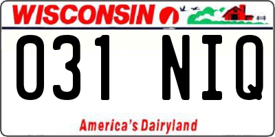 WI license plate 031NIQ