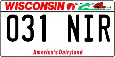 WI license plate 031NIR