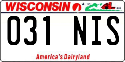 WI license plate 031NIS
