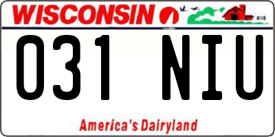 WI license plate 031NIU