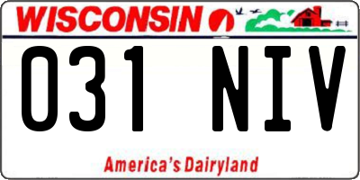 WI license plate 031NIV