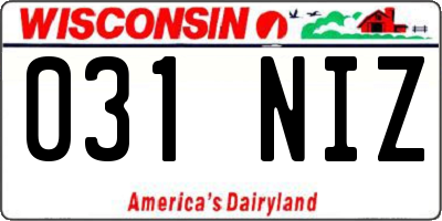 WI license plate 031NIZ