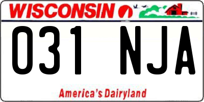 WI license plate 031NJA