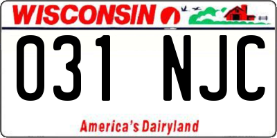 WI license plate 031NJC