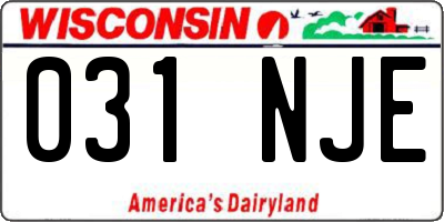 WI license plate 031NJE