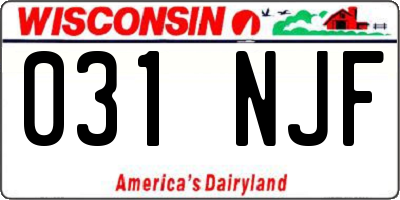 WI license plate 031NJF