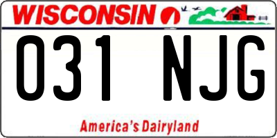 WI license plate 031NJG