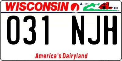 WI license plate 031NJH