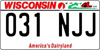 WI license plate 031NJJ