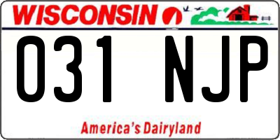 WI license plate 031NJP
