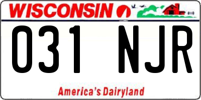 WI license plate 031NJR