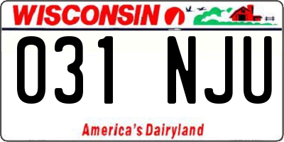 WI license plate 031NJU