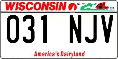 WI license plate 031NJV