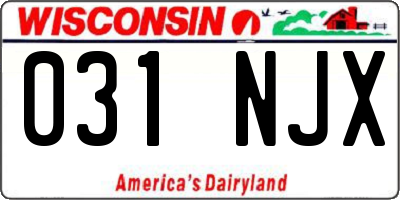 WI license plate 031NJX