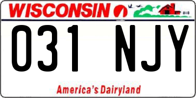 WI license plate 031NJY