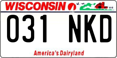 WI license plate 031NKD