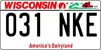 WI license plate 031NKE