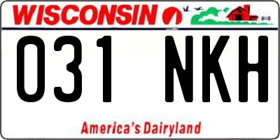 WI license plate 031NKH