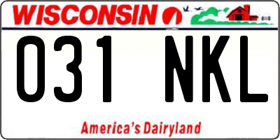 WI license plate 031NKL