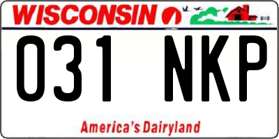 WI license plate 031NKP