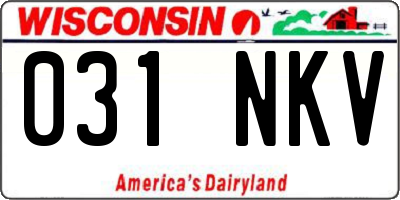 WI license plate 031NKV