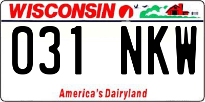 WI license plate 031NKW