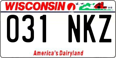 WI license plate 031NKZ