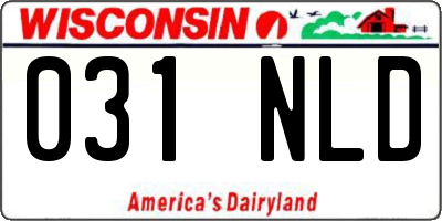 WI license plate 031NLD