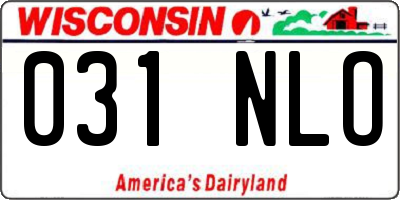 WI license plate 031NLO