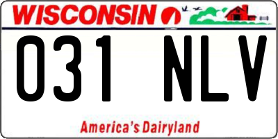 WI license plate 031NLV