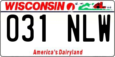 WI license plate 031NLW