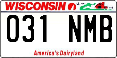 WI license plate 031NMB