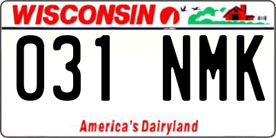 WI license plate 031NMK