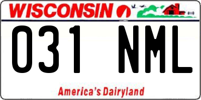 WI license plate 031NML