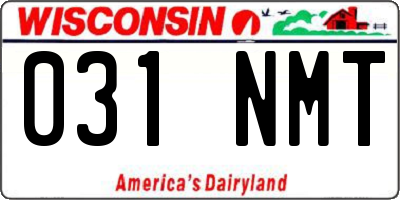 WI license plate 031NMT