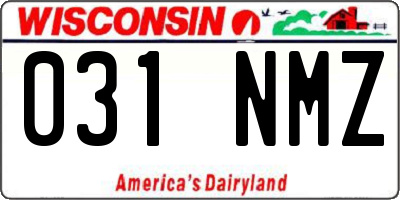 WI license plate 031NMZ