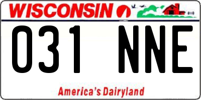 WI license plate 031NNE