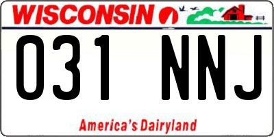 WI license plate 031NNJ