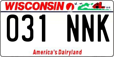 WI license plate 031NNK