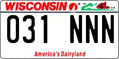 WI license plate 031NNN